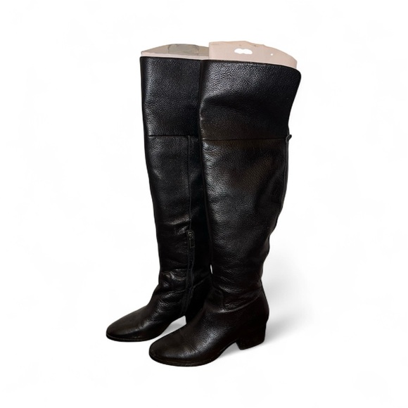 Ralph Lauren Dallyce Over The Knee Boots Women’s Size 10B Black Chic Bold Party - Picture 2 of 14